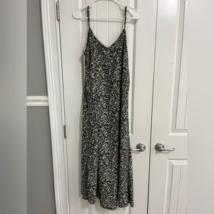 Natural Life black floral print slip midi/maxi dress